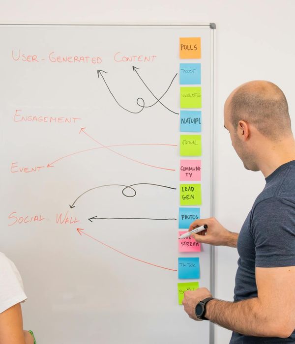 Strategic planning workshop with creative brainstorming session