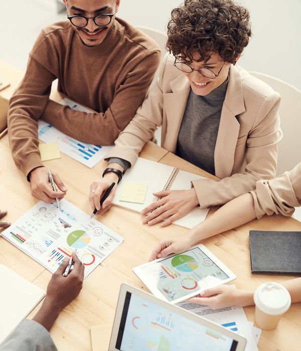 Team collaboration and philosophy visualization with diverse professionals